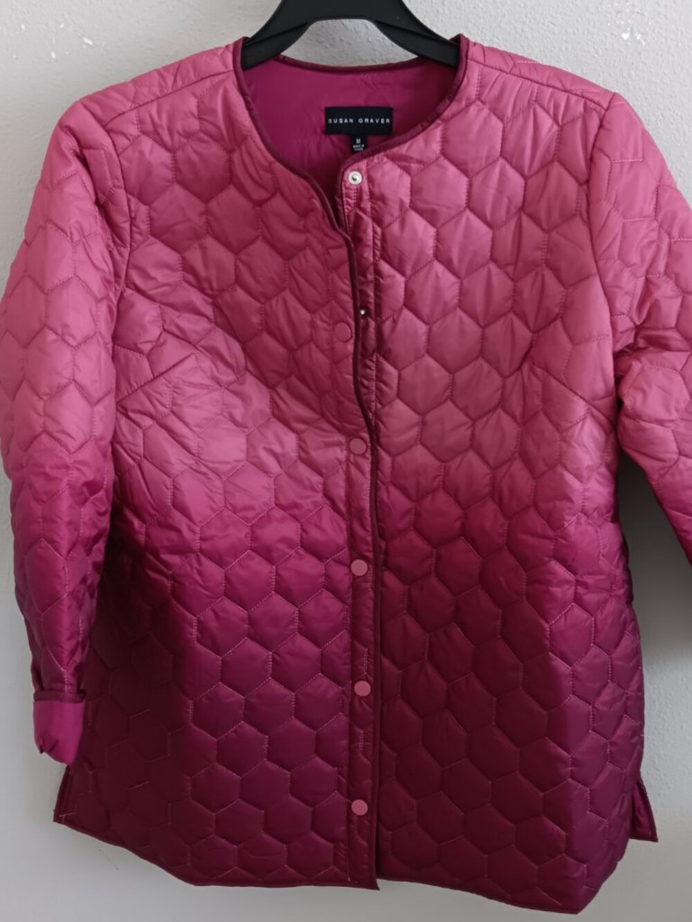 Susan Graver Ombre Padded Jacket with Snap Front, Sz M a656551 - Picture 2 of 5
